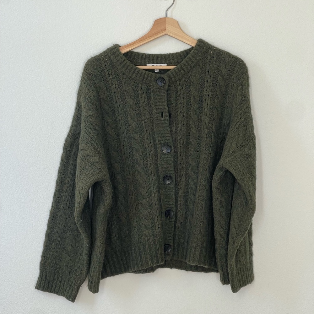 Madewell Olive Button-Up Cardigan